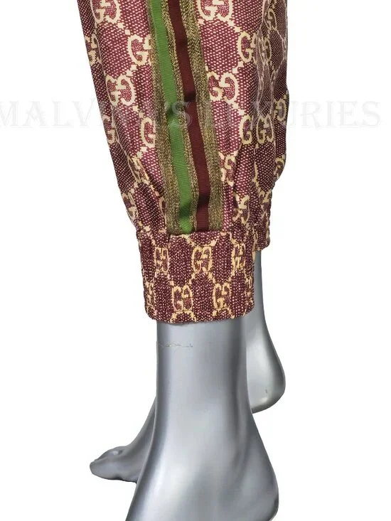 GUCCI PANTS GG SUPREME PRINT SILK LOUNGE TROUSERS - Picture 7 of 15